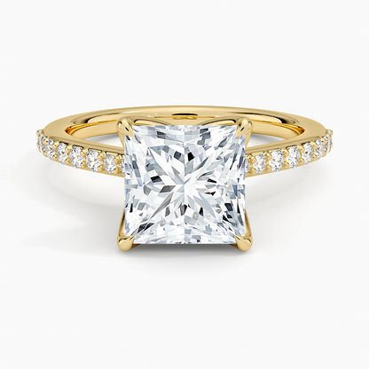 Elodie Cathedral Diamond Ring - Princess Cut Center Stone