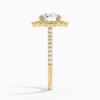 Reina Halo Diamond Ring - Round Center Stone