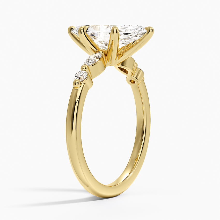 Versailles One-Quarter Coverage Diamond Ring - Marquise Center Stone