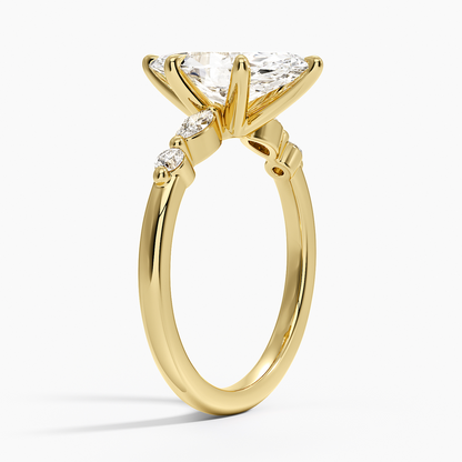 Versailles One-Quarter Coverage Diamond Ring - Marquise Center Stone
