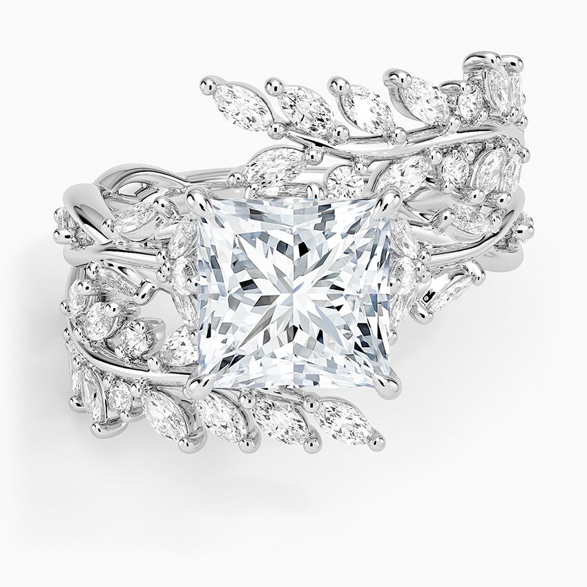 Secret Garden Wrap Diamond Ring - Princess Cut Center Stone