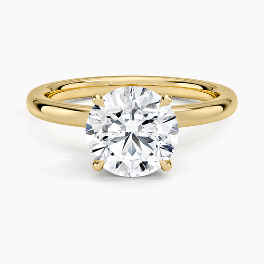 Secret Halo 2mm Diamond Ring - Round Center Stone