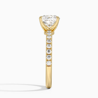 Amelie Half Coverage Diamond Ring - Cushion Cut Center Stone