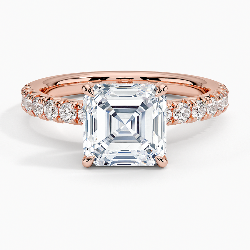 Olympia Half Coverage Diamond Ring (1/2 ct. tw.) - Asscher Cut Center Stone