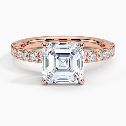 Olympia Half Coverage Diamond Ring (1/2 ct. tw.) - Asscher Cut Center Stone