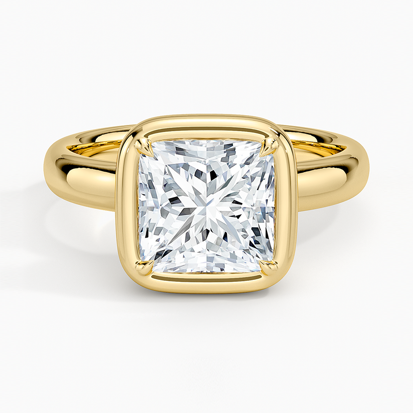 Andrea Bezel Prong Ring - Princess Cut Center Stone