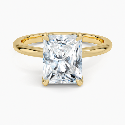 Elodie 1.8mm Solitaire Ring - Radiant Cut Center Stone