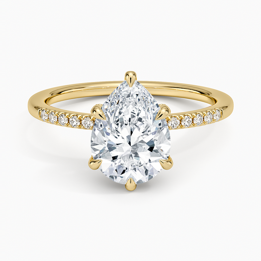 Viviana One-Quarter Coverage Diamond Ring - Pear Center Stone