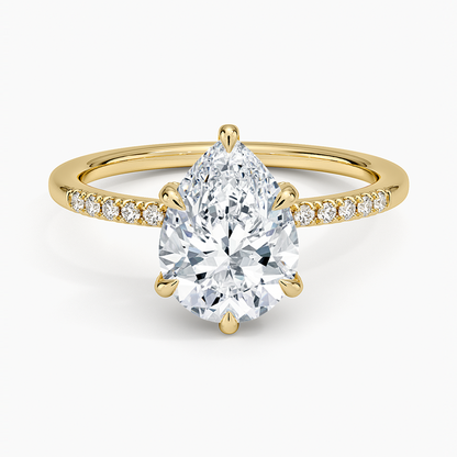 Viviana One-Quarter Coverage Diamond Ring - Pear Center Stone