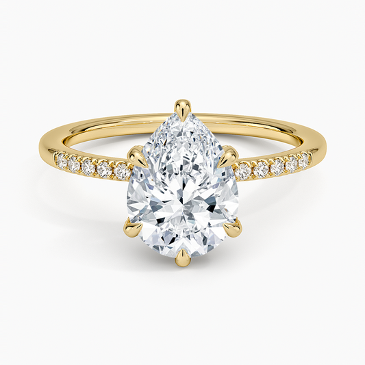Viviana One-Quarter Coverage Diamond Ring - Pear Center Stone