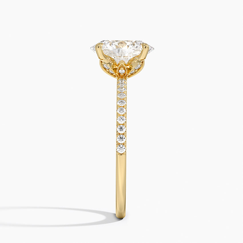 Luxe Petal Diamond Ring - Oval Center Stone