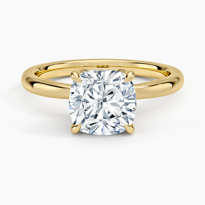 Petal 2mm Solitaire Ring - Cushion Cut Center Stone