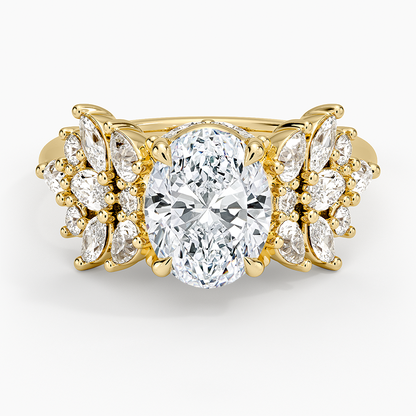Grand Nadia Diamond Ring - Oval Center Stone