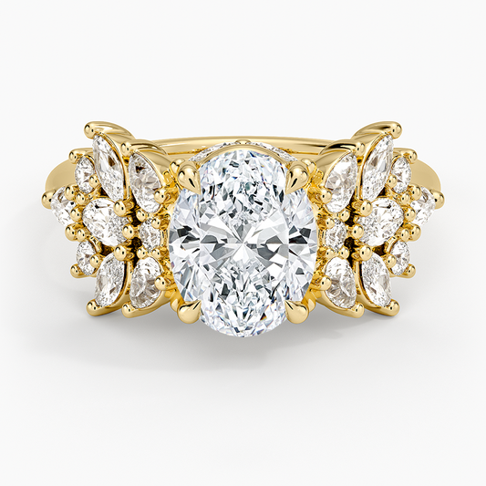 Grand Nadia Diamond Ring - Oval Center Stone