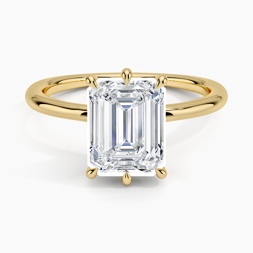 Freesia Six-Prong Solitaire Ring - Emerald Cut Center Stone