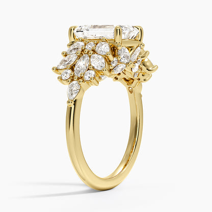 Grand Nadia Diamond Ring - Emerald Cut Center Stone