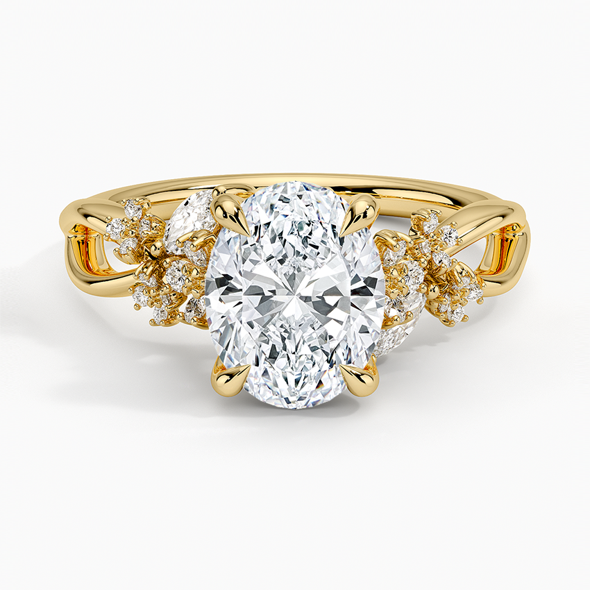 Summer Blossom Diamond Ring (1/4 ct. tw.) - Oval Cut Center Stone