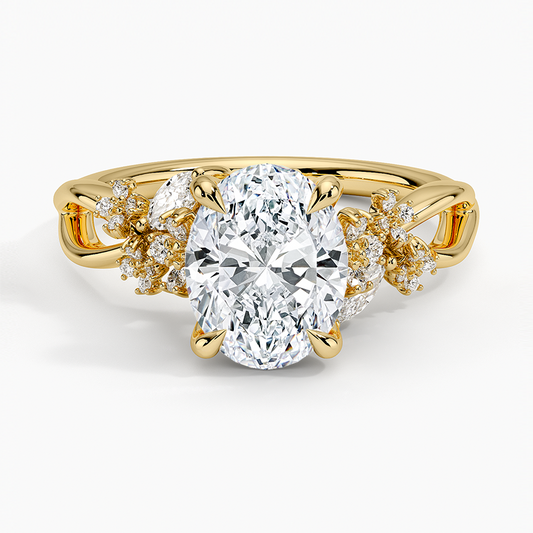 Summer Blossom Diamond Ring (1/4 ct. tw.) - Oval Cut Center Stone