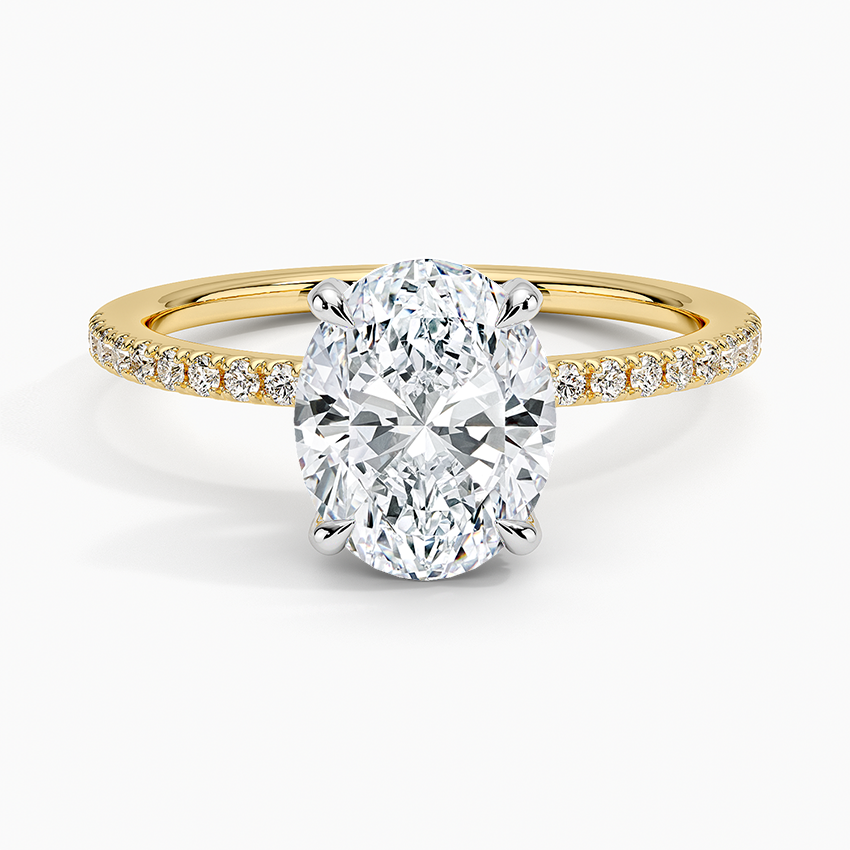 Mixed Metal Viviana Half Coverage Diamond Ring (1/4 ct. tw.) - Oval Cut Center Stone