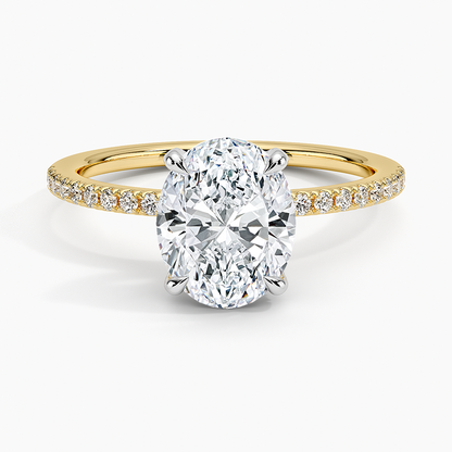 Mixed Metal Viviana Half Coverage Diamond Ring (1/4 ct. tw.) - Oval Cut Center Stone