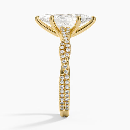 Petite Luxe Twisted Vine Diamond Ring (1/4 ct. tw.) - Marquise Center Stone