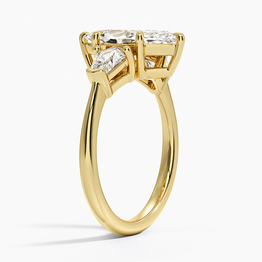 Shield Cut Three Stone Diamond Ring (1/2 ct. tw.) - Marquise Center Stone