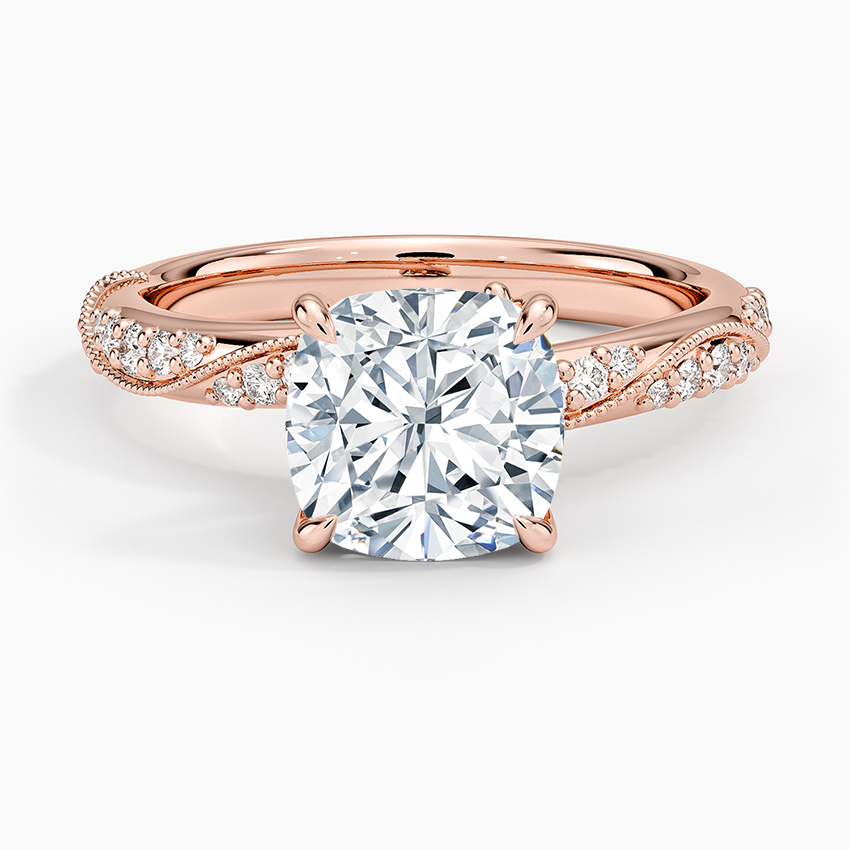 Camellia Hidden Accent 2.5mm Diamond Ring - Cushion Cut Center Stone