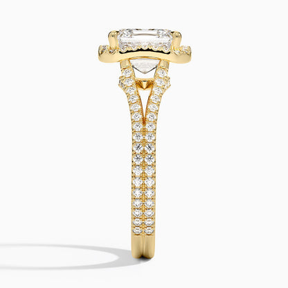 Fortuna Halo Diamond Ring (1/2 ct. tw.) - Asscher Cut Center Stone