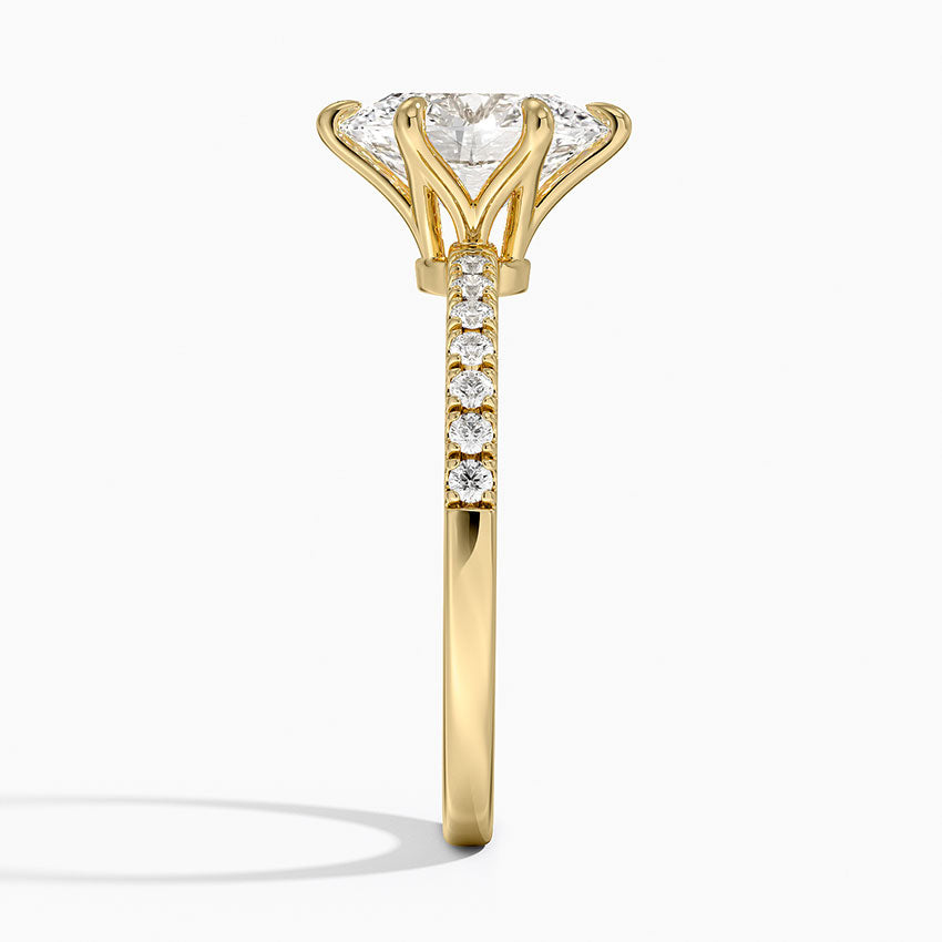Bliss Six-Prong Diamond Ring (1/6 ct. tw.) - Oval Center Stone