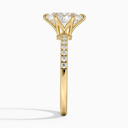 Bliss Six-Prong Diamond Ring (1/6 ct. tw.) - Oval Center Stone