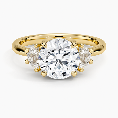 Half Moon Three Stone Diamond Ring (1/4 ct. tw.) - Round Center Stone