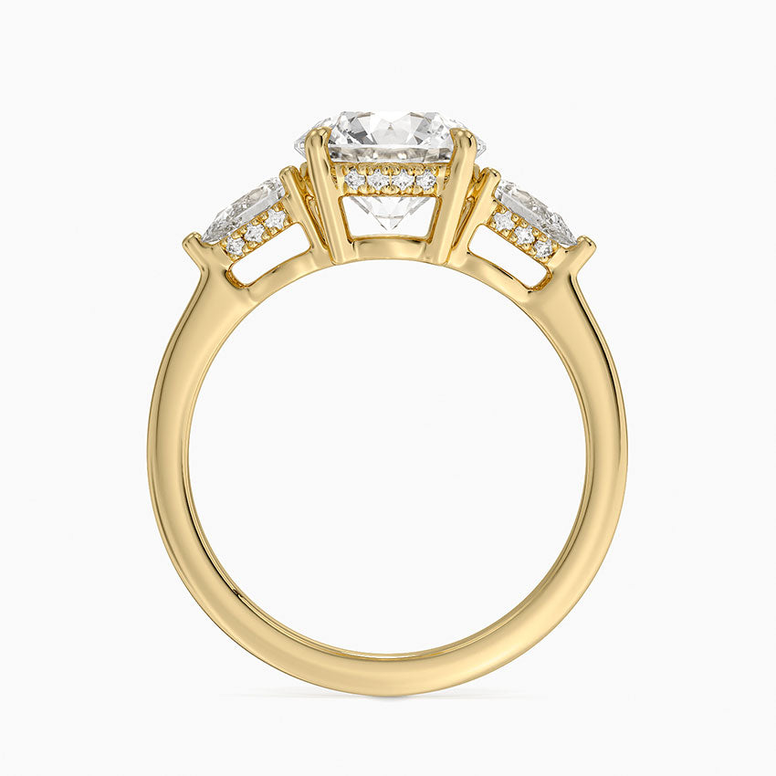 Adorned Opera Three Stone Diamond Ring (1/2 ct. tw.) - Round Cut Center Stone