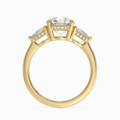 Adorned Opera Three Stone Diamond Ring (1/2 ct. tw.) - Round Cut Center Stone