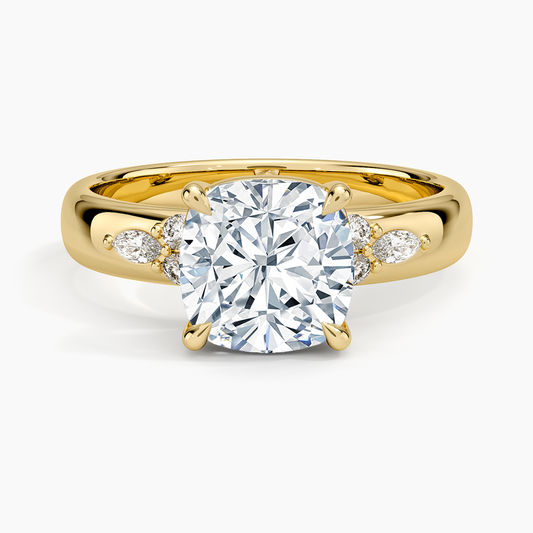 Mosaic Nadia Diamond Ring - Cushion Cut Center Stone