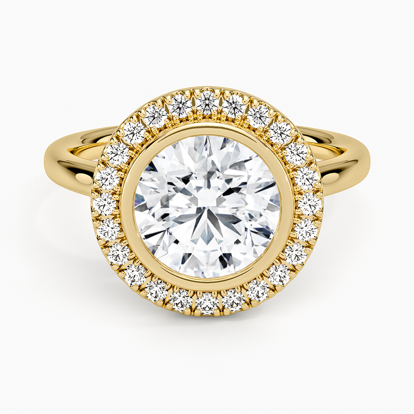Bezel Halo Diamond Ring (1/4 ct. tw.) - Round Center Stone