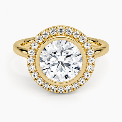 Bezel Halo Diamond Ring (1/4 ct. tw.) - Round Center Stone