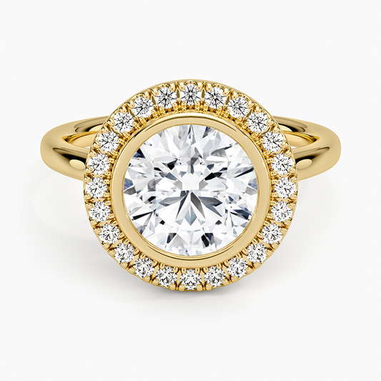 Bezel Halo Diamond Ring (1/4 ct. tw.) - Round Center Stone
