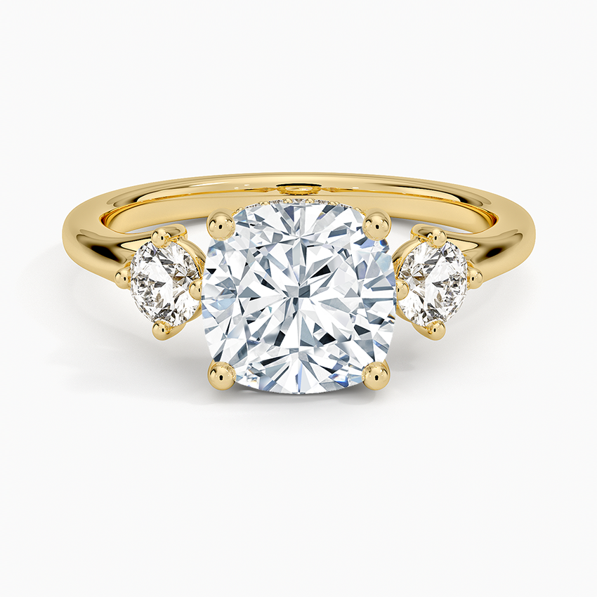 Luxe Floating Three Stone Diamond Ring (1/3 ct. tw.) - Cushion Cut Center Stone
