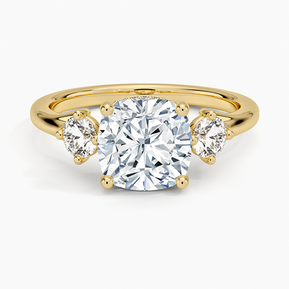 Luxe Floating Three Stone Diamond Ring (1/3 ct. tw.) - Cushion Cut Center Stone