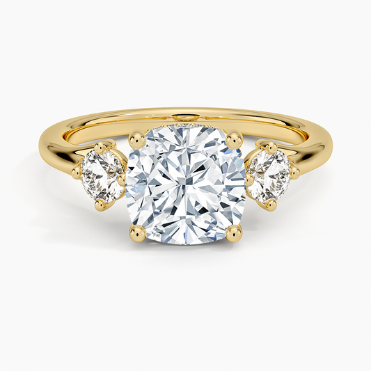 Luxe Floating Three Stone Diamond Ring (1/3 ct. tw.) - Cushion Cut Center Stone