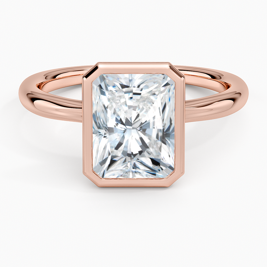 Freesia Bezel Solitaire Ring - Radiant Cut Center Stone