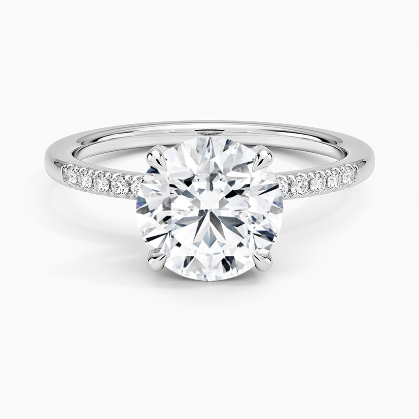 Viviana One-Quarter Coverage Diamond Ring - Round Center Stone