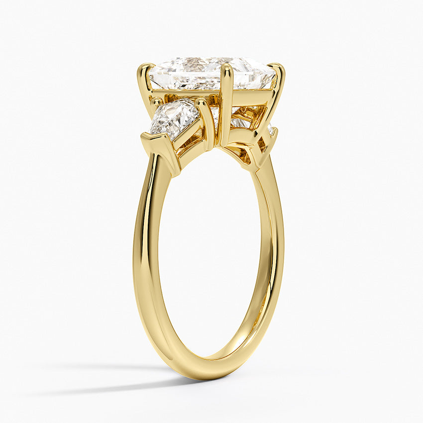 Shield Cut Three Stone Diamond Ring (1/2 ct. tw.) - Princess Cut Center Stone