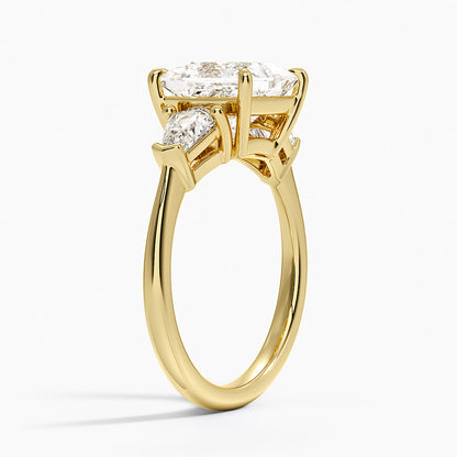 Shield Cut Three Stone Diamond Ring (1/2 ct. tw.) - Princess Cut Center Stone