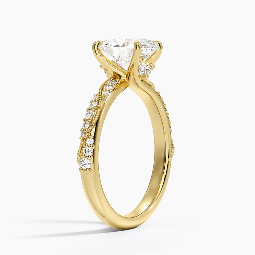 Camellia Hidden Accent 2.5mm Diamond Ring - Oval Center Stone