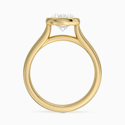 Luna 4mm Bezel Ring - Pear Center Stone