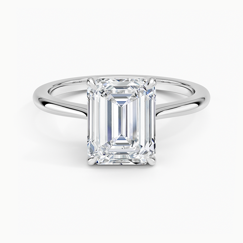 Elle Solitaire Ring - Emerald Cut Center Stone