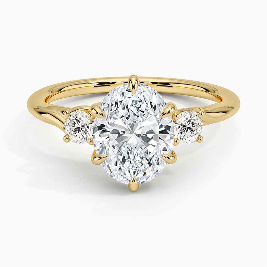 Delilah Three Stone Diamond Ring - Oval Center Stone