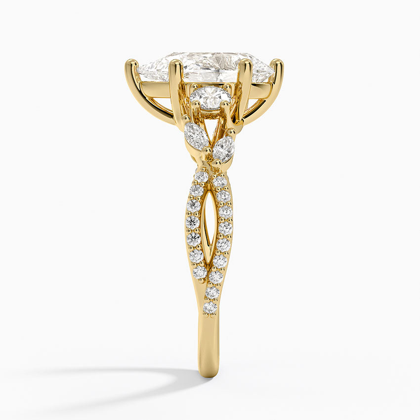 Luxe Willow Three Stone Diamond Ring (1/2 ct. tw.) - Pear Cut Center Stone