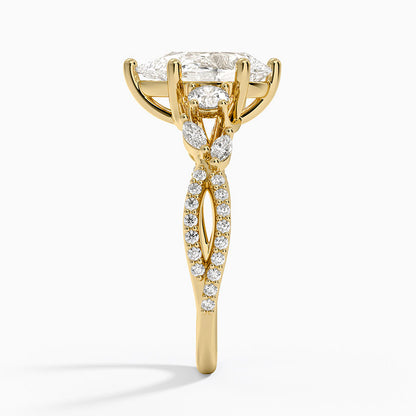 Luxe Willow Three Stone Diamond Ring (1/2 ct. tw.) - Pear Cut Center Stone